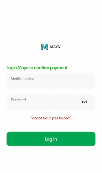 🏷Step 3: Enter their PayMaya account to make payment.