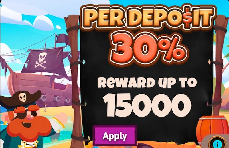 Per Deposit 30% Reward Up To 15000