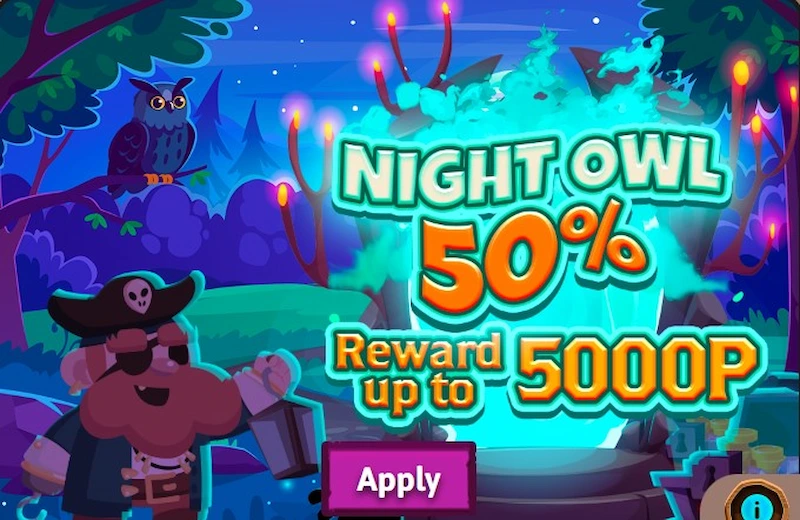 Night OWL 50% Reward Up To 5000P